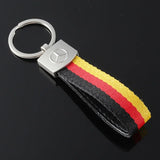 Mercedes Benz Nylon Webbing Metal Car Keychain Keyring Key Pendant