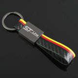 Ford STLine Logo Leather Car Keychain Keyring Pendant
