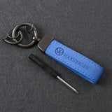Volkswagen VW R Logo Suede Metal Car Keyring Pendant