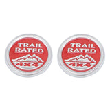 2pcs Jeep Trail Rated 4x4 Metal Car Body Side Fender Sticker Decal Auto Rear Emblem Badge