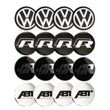 4pcs/set 56mm Volkswagen VW Rline GTI ABT Logo Car Wheel Center Hub Cap Sticker Decal
