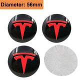 4pcs/set 56mm/65mm Tesla Car Wheel Center Hub Sticker Decal