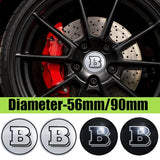 4Pcs 56/90mm Mercedes Benz Brabus Car Wheel Hub Sticker Decal