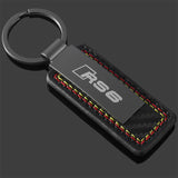 Audi S3 S4 S5 S6 S7 S8 RS3 RS4 RS5 RS6 RS7 RS8 Car Logo Leather Key Chain Key Ring Pendant