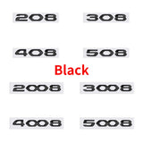 Peugeot 208 308 408 508 2008 3008 4008 5008 Letter Car Front Hood Sticker Auto Rear Emblem Badge Decal