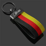 Audi S3 S4 S5 S6 S7 S8 RS3 RS4 RS5 RS6 RS7 RS8 Car Logo Nylon Webbing Keychain Pendant