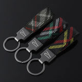 Volkswagen VW R Logo Oxford Webbing Car Keychain Pendant Key Chain Holder