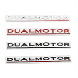 Tesla DUAL MOTOR Logo Metal Car Rear Sticker Emblem Badge Decal