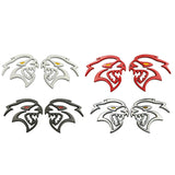 2pcs Dodge Hellcat Logo Metal Car Rear Sticker Fender Side Emblem Badge Decal