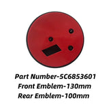 Auto Accessories 130mm Car Front Grille Center Badge 100mm Rear Trunk Emblem for Volkswagen VW Jetta MK6 2011-2014 5C6853601