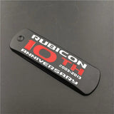 Jeep Rubicon 10th Anniversary Metal Car Body Side Sticker Trunk Emblem Badge