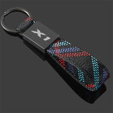 BMW X1 X2 X3 X4 X5 X6 X7 Logo Oxford Webbing Metal Car Keychain Keyring