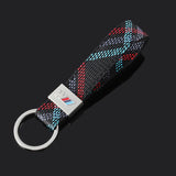 BMW M Power Oxford Webbing Metal Car Keychain Pendant