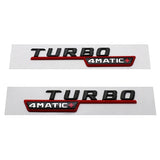 1Pair Mercedes Benz TURBO 4MATIC 14-16 ABS Car Rear Sticker