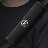 2pcs 21x6cm Nissan Logo Suede Car Seat Safety Belt Pads Shoulder Protection Cover