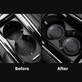 2pcs/set Chrysler Mopar Carbon Fiber Car Water Coaster Non-slip Mat