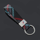 BMW M Power Oxford Webbing Metal Car Keychain Pendant