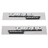 1Pair Mercedes Benz TURBO 4MATIC 2017-2021 ABS Car Rear Sticker