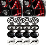 4pcs/set 56mm Volkswagen VW Rline GTI ABT Logo Car Wheel Center Hub Cap Sticker Decal