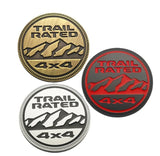 Jeep TRAIL RATED 4X4 Logo Metal Car Body Side Fender Sticker Rear Decal Auto Front Grille Emblem Badge