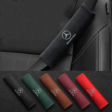 2pcs 21x6cm Mercedes Benz Suede Car Seat Safety Belt Pads Shoulder Protection Cover