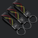 Volkswagen VW R Logo Oxford Webbing Car Keychain Pendant Key Chain Holder