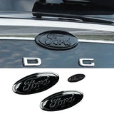 3pcs Stainless Steel Car Steering Wheel Sticker Auto Front Head Decal Rear Emblem Badge for Ford Focus Edge STline Territory Mondeo TAURUS Escort Everest Decoration