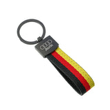 Audi Logo Metal Nylon Webbing Car Keychain Keyring