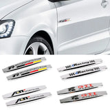 2pcs Volkswagen Rline GTI  ABT Metal Car Fender Side Badge Decal Rear Emblem Sticker