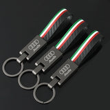 Audi Car Logo Leather Keychain Pendant Key Ring Holder