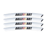 4pcs/set 9cm Mitsubishi Ralliart  Aluminum Alloy Car Wheel Rim Tyre Sticker