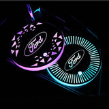 2pcs Ford Car Water Coasters 7-color LED Light Cup Mat Holder