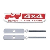 Jeep 4x4 75 Years Logo Metal Car Front Grille Emblem Badge Trunk Sticker Decal