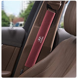 2pcs 33cm Hyundai Logo Suede Car Seat Safety Belt Pads Shoulder Protection Cover