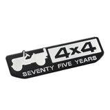Jeep 4x4 75 Years Logo Metal Car Front Grille Emblem Badge Trunk Sticker Decal