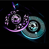 2pcs Skoda Logo Car Water Coasters 7-color LED Light Cup Mat Holder
