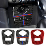 Carbon Fiber Car Cigarette Lighter Panel Decal Decoration Cover Sticker for Mini Cooper