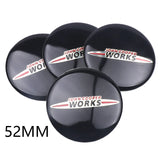 4pcs/set 52mm MINI Cooper Car Wheel Center Hub Cap Sticker Decal