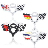 Chevrolet V8 Flag Metal Car Rear Sticker Decal Auto Trunk Emblem Badge