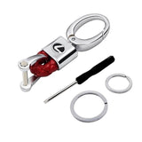 Lexus Logo PU Leather Braided Rope Car Keychain
