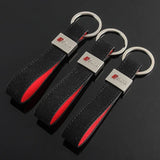 Audi Sline Car Logo Suede Keychain Key Ring Holder
