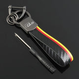 Audi Q6 Logo Leather Car Keychain Keyring Pendant