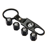 4pcs/set Lexus Car Air Valve Stem Cap Auto Tyre Valve Covers with Keychain