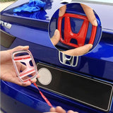 ABS Carbon Fiber Front Grille for Honda Car Rear Trunk Steering Wheel Emblem Sticker Accessories
