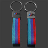 BMW M Power Car Logo Keyring Metal Nylon Webbing Key Chain