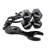 4pcs/set GMC Logo Car Air Valve Stem Cap Auto Tyre Valve Covers with Wrench