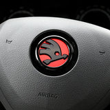 80/90mm ABS Skoda Car Front Hood Emblem Rear Badge Sticker Steering Wheel Decal