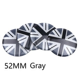 4pcs/set 52mm MINI Cooper Car Wheel Center Hub Cap Sticker Decal