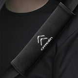 2pcs 21cm Citroen Logo Suede Car Seat Safety Belt Pads Shoulder Protection Cover