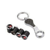 4pcs/set Toyota GR Logo Carbon Fiber Car Air Valve Stem Caps Auto Tyre Valve Covers with Wrench